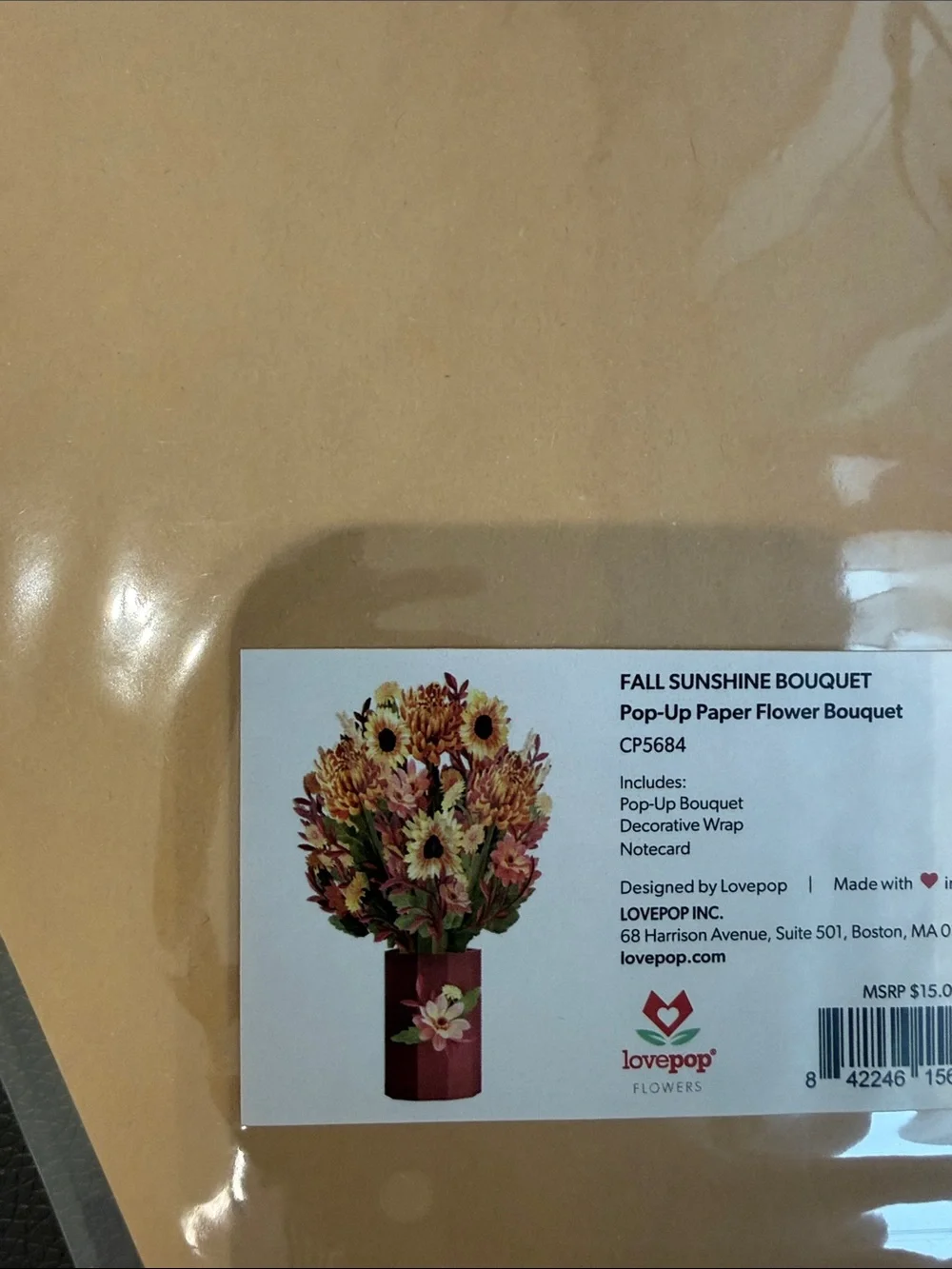 Love Pop “Fall Sunshine Bouquet” Pop-Ip Paper Bouquet